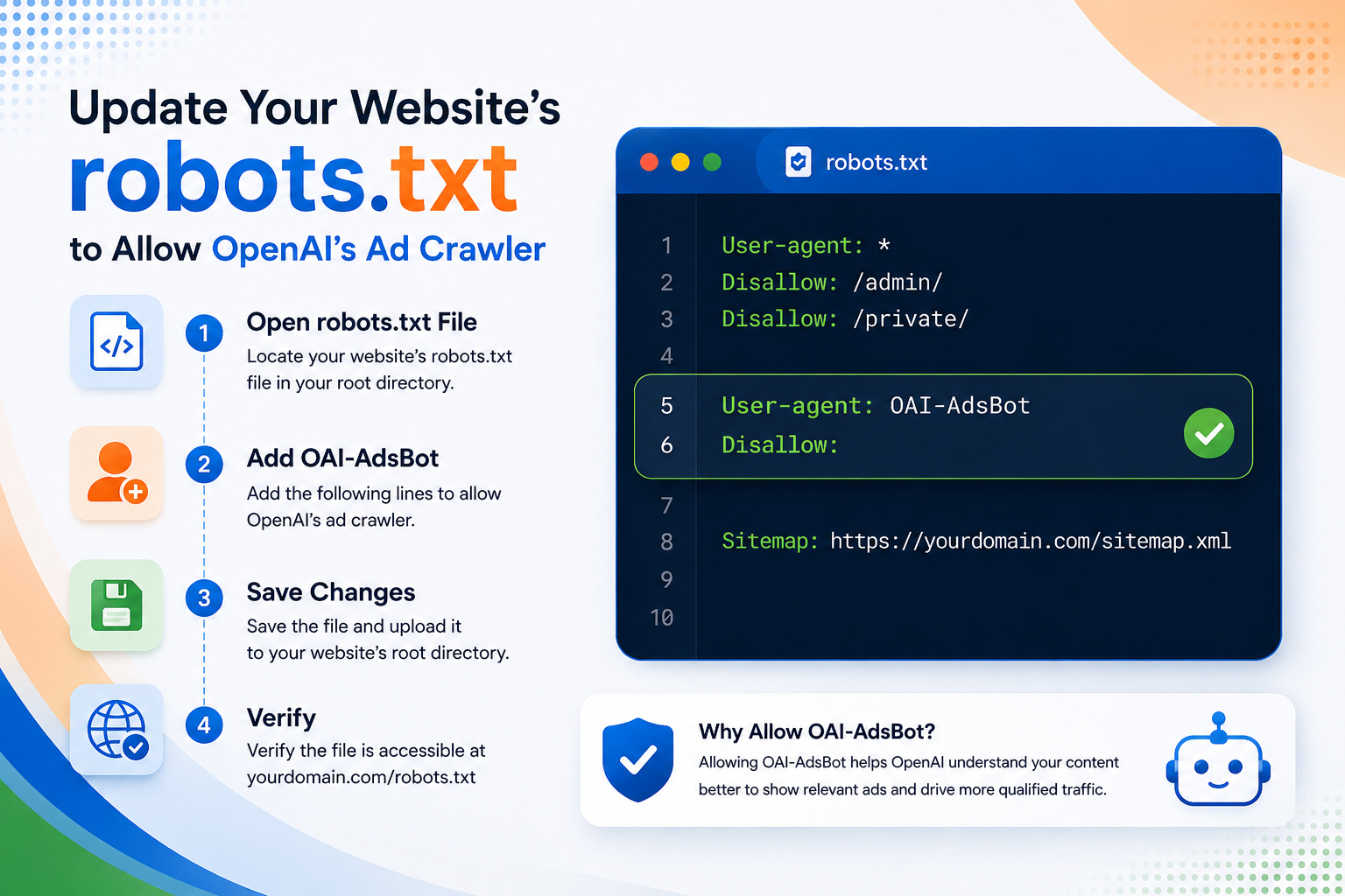 Robots.txt Guide for OpenAI’s Ad Crawler