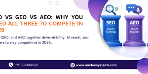 SEO vs GEO vs AEO pillers baner