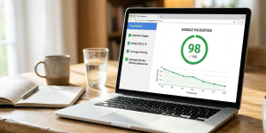 pagespeed insight showing on laptop
